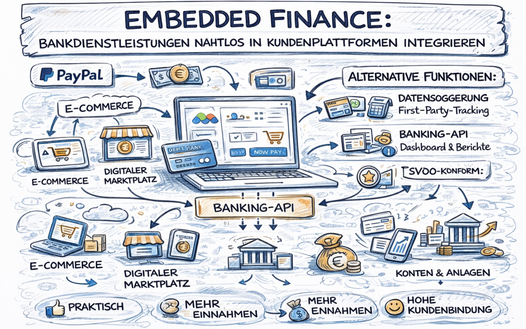 Embedded Finance: Bankdienstleistungen nahtlos in Kundenplattformen integrieren